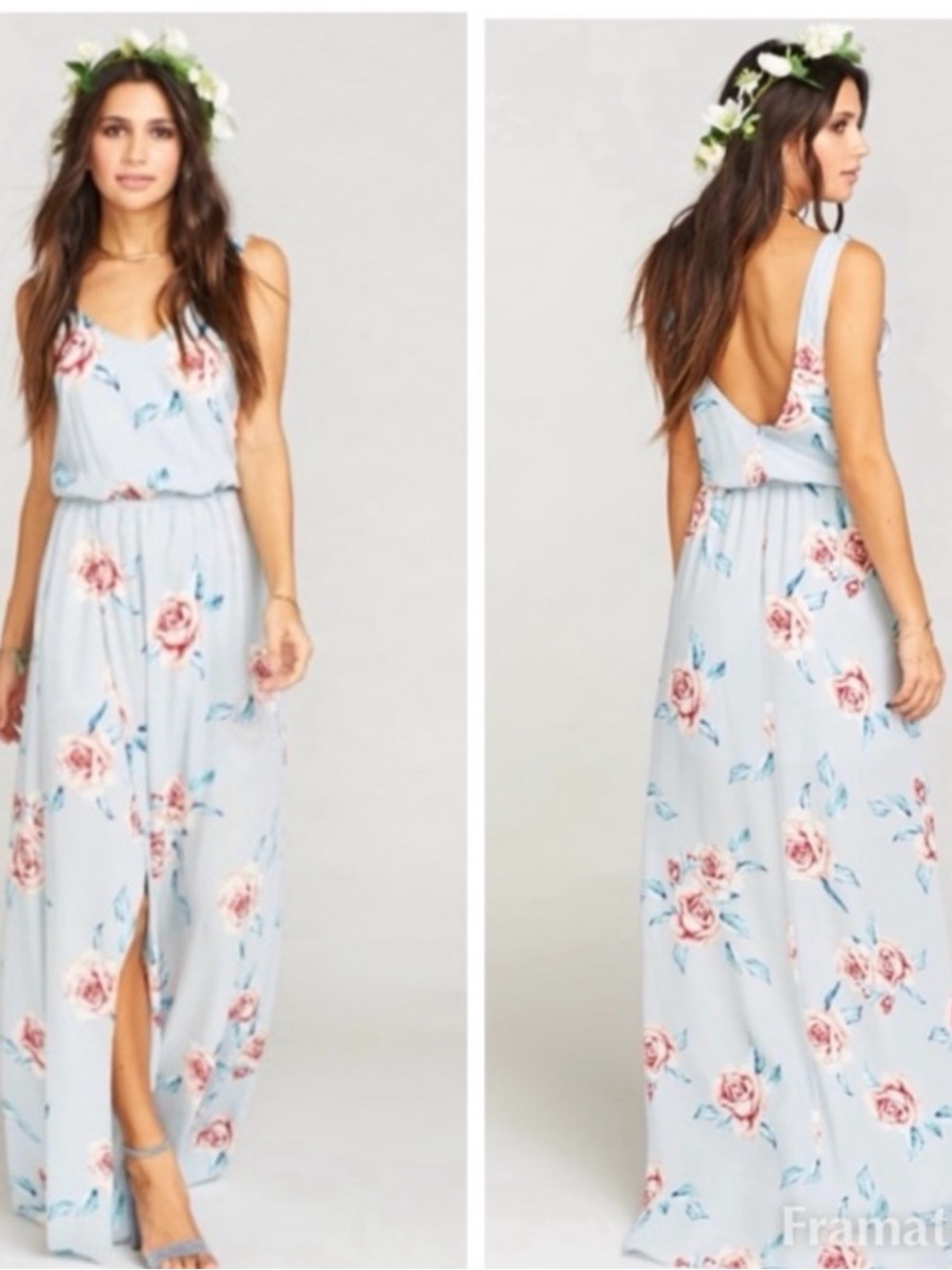 Show Me Your MuMu Light Blue Floral Kendall Maxi Dress
